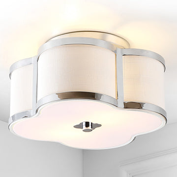 Quatrefoil Scalloped Shade Metal Classic Glam LED Flush Mount - JONATHAN Y